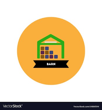 Stylish icon in color circle building barn vector image