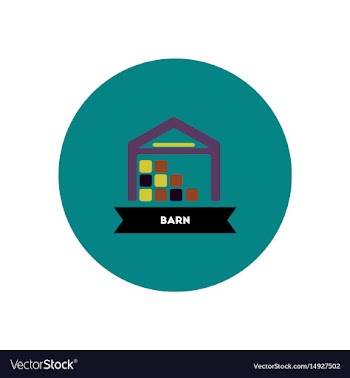 Stylish icon in color circle building barn vector image