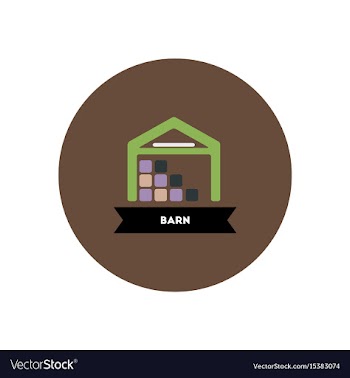 Stylish icon in color circle building barn vector image