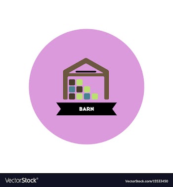 Stylish icon in color circle building barn vector image