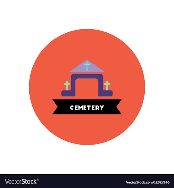 Stylish icon in color circle building cemetery vector image