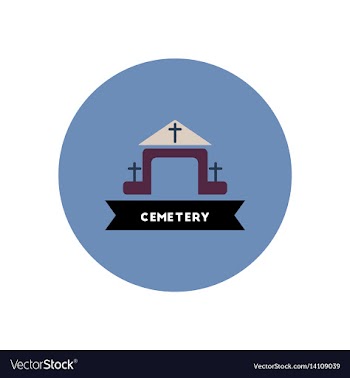 Stylish icon in color circle building cemetery vector image