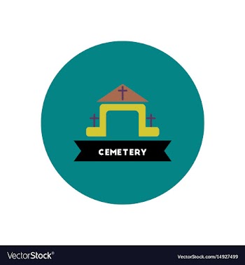 Stylish icon in color circle building cemetery vector image
