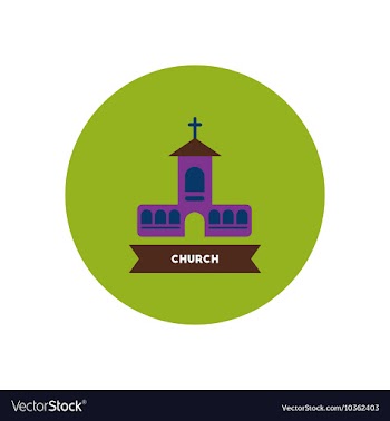 Stylish icon in color circle building church vector image