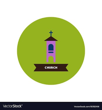 Stylish icon in color circle building church vector image