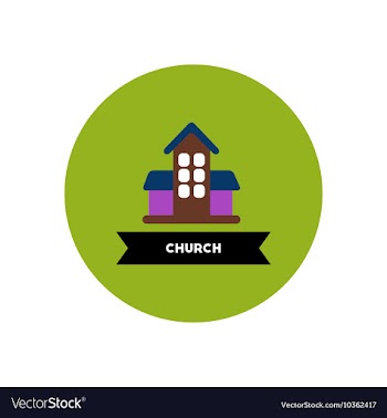 Stylish icon in color circle building church vector image