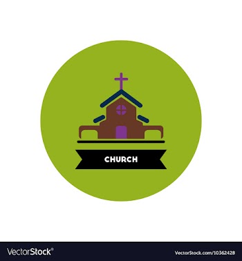 Stylish icon in color circle building church vector image