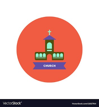 Stylish icon in color circle building church vector image