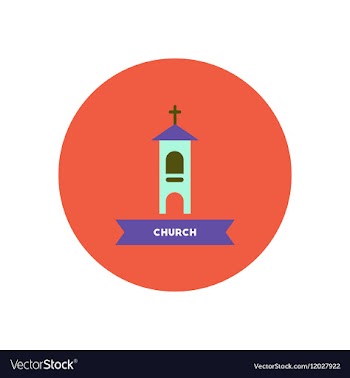 Stylish icon in color circle building church vector image