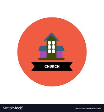 Stylish icon in color circle building church vector image