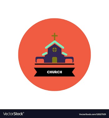 Stylish icon in color circle building church vector image