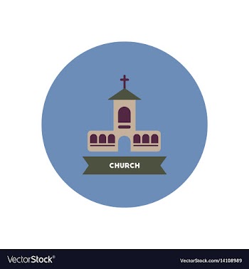 Stylish icon in color circle building church vector image