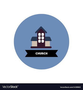 Stylish icon in color circle building church vector image