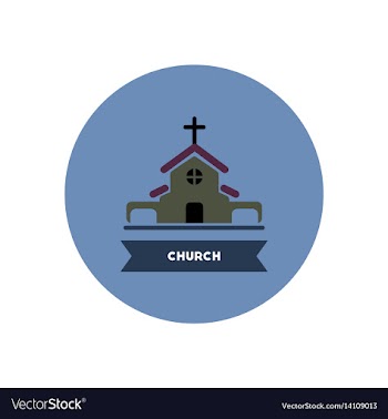 Stylish icon in color circle building church vector image