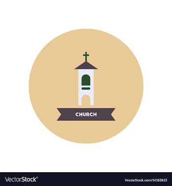 Stylish icon in color circle building church vector image