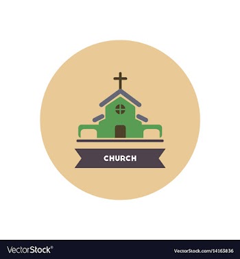 Stylish icon in color circle building church vector image