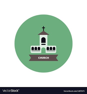 Stylish icon in color circle building church vector image