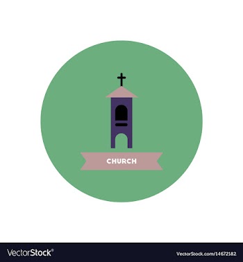 Stylish icon in color circle building church vector image