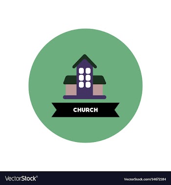 Stylish icon in color circle building church vector image
