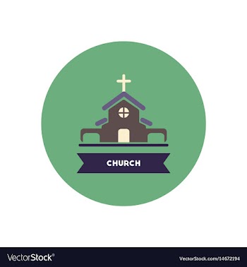 Stylish icon in color circle building church vector image