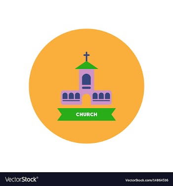 Stylish icon in color circle building church vector image