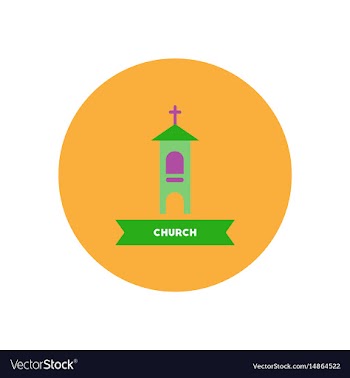 Stylish icon in color circle building church vector image