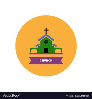 Stylish icon in color circle building church vector image