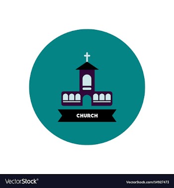 Stylish icon in color circle building church vector image