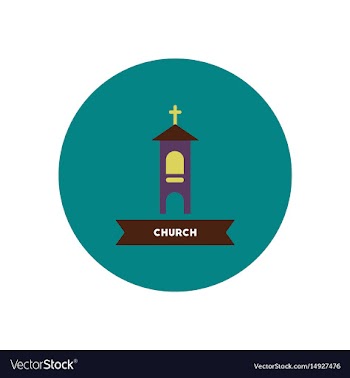 Stylish icon in color circle building church vector image