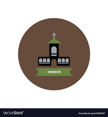 Stylish icon in color circle building church vector image