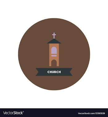 Stylish icon in color circle building church vector image