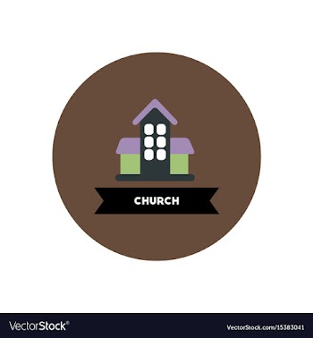 Stylish icon in color circle building church vector image