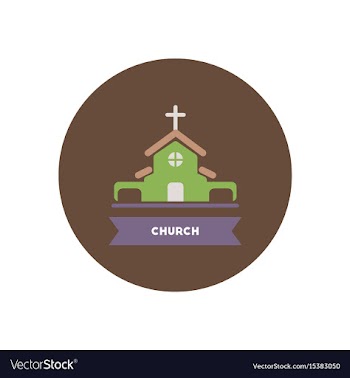 Stylish icon in color circle building church vector image