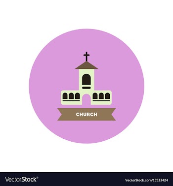 Stylish icon in color circle building church vector image
