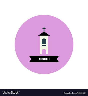 Stylish icon in color circle building church vector image
