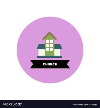 Stylish icon in color circle building church vector image