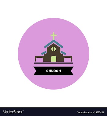 Stylish icon in color circle building church vector image