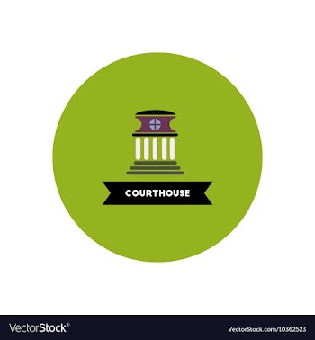 Stylish icon in color circle building courthouse vector image