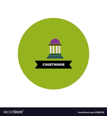 Stylish icon in color circle building courthouse vector image