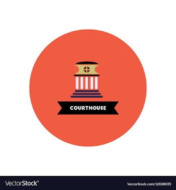 Stylish icon in color circle building courthouse vector image