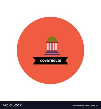 Stylish icon in color circle building courthouse vector image