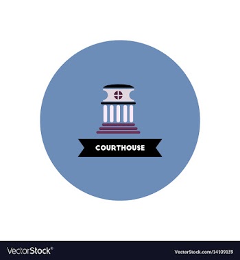 Stylish icon in color circle building courthouse vector image