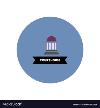 Stylish icon in color circle building courthouse vector image
