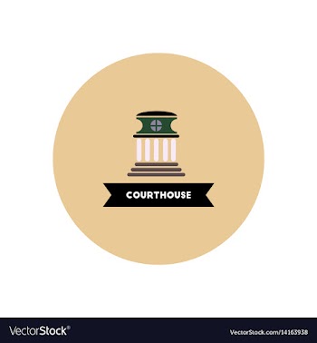 Stylish icon in color circle building courthouse vector image