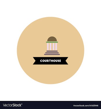 Stylish icon in color circle building courthouse vector image