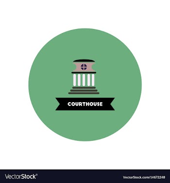 Stylish icon in color circle building courthouse vector image