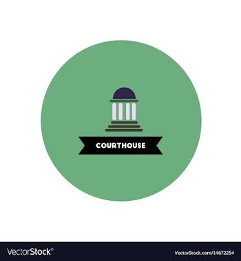 Stylish icon in color circle building courthouse vector image