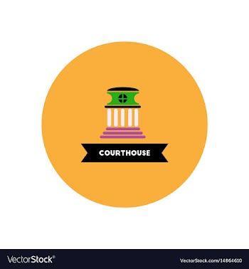 Stylish icon in color circle building courthouse vector image