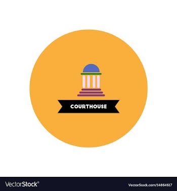 Stylish icon in color circle building courthouse vector image