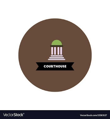 Stylish icon in color circle building courthouse vector image